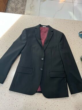 Joseph Abboud Charcoal Grey Dress Pants with Burgundy Trim